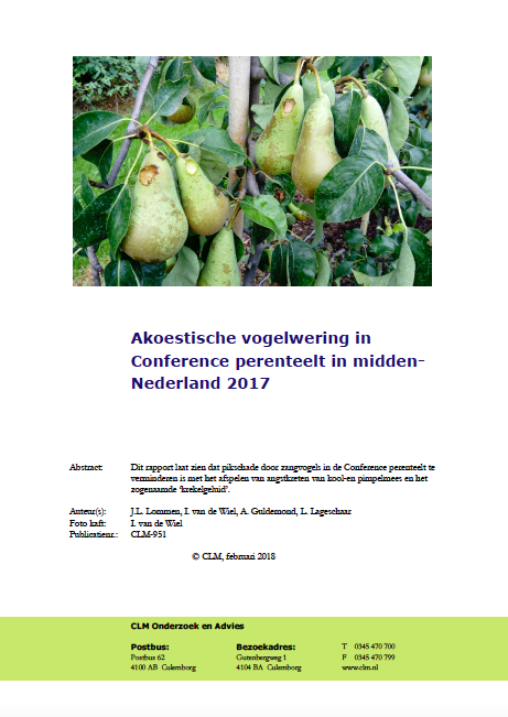 Akoestische vogelwering in Conference perenteelt in midden- Nederland 2017 image